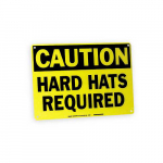 10" x 14" Aluminum Caution Hard Hats Required Sign_noscript