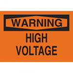 10" x 14" Aluminum Warning High Voltage Sign_noscript