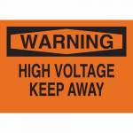 10" x 14" Aluminum Warning High Voltage Keep Away Sign_noscript