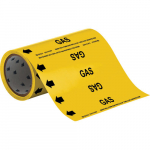 2" Dia. or Smaller Vinyl Gas Pipe Marker, Black on Yellow_noscript