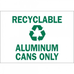 10" x 14" Aluminum Recyclable Cans Only Sign_noscript
