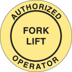 2" Vinyl Authorized Operator Fork Lift Hard Hat Label_noscript