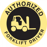 2" Vinyl Authorized Forklift Driver Hard Hat Label_noscript