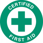 2" Vinyl Certified First Aid Hard Hat Label_noscript