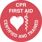 2" Vinyl Cpr First Aid Certified & Trained Hard Hat Label_noscript
