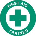 2" Vinyl First Aid Trained Hard Hat Label_noscript