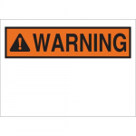 10" x 14" Aluminum Warning Sign, Black on Orange
