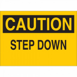 10" x 14" Aluminum Caution Step Down Sign_noscript