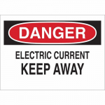 10" x 14" Aluminum Danger Electric Current Keep Away Sign_noscript