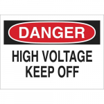 10" x 14" Aluminum Danger High Voltage Keep Off Sign_noscript