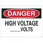10" x 14" Aluminum Danger High Voltage _____VoLTS Sign_noscript