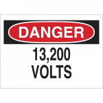 10" x 14" Aluminum Danger 13,200 Volts Sign_noscript
