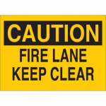 10" x 14" Aluminum Aution Fire Lane Keep Clear Sign