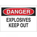 10" x 14" Aluminum Danger Explosives Keep Out Sign_noscript