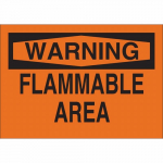 10" x 14" Aluminum Warning Flammable Area Sign