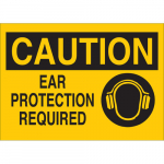 10" x 14" Aluminum Caution Ear Protection Required Sign_noscript