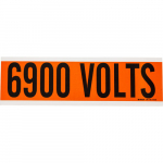 2.25" x 9" Vinyl Coated Fabric 6900 Volts Label_noscript
