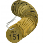 1-1/2" Stamped Brass Valve Tag w/ Legend: MPS 151_noscript
