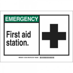 10" x 14" Aluminum Emergency First Aid Station. Sign_noscript