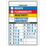 "Chemical Name Health Flammability Reactivity ..." Sign