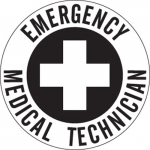 2" Dia. Vinyl Emergency Medical Technician Hard Hat Label_noscript