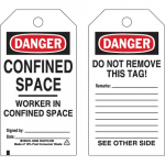 5.75"x3" Confined Space Tag: Danger: Confined Space..._noscript