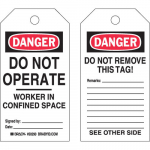 5.75"x3" Confined Space Tag: Danger: Do Not Operate..._noscript