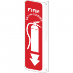 12" x 4" Plastic L 2-Way View Fire Extinguisher Sign_noscript