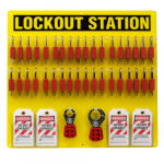 36-Lock Board (Filled with Brady Safety Padlock)