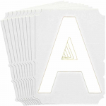 "A" Label, Letter "3" White Gothic Font Quik-Align