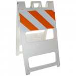 45" x 25" Plastic Barricade, Reflective Orange/White_noscript