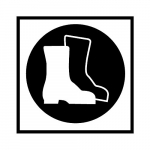 0.75" x 0.75" Vinyl Boots Symbol Label, Blue on White_noscript