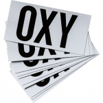 2" Vinyl OXY Label, Black on White_noscript