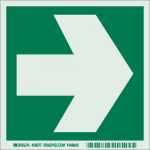 6" x 6" Polyester Right Arrow Sign Sign, Green on Glow_noscript