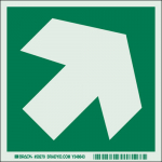 6" x 6" Polyester Diagonal Arrow Sign Sign, Green on Glow_noscript