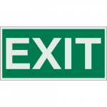 3" x 6" Polyester Exit Sign, Green on Glow_noscript