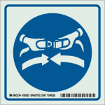 6" x 6" Polyester Fasten Seatbelt Sign, Blue on Glow_noscript