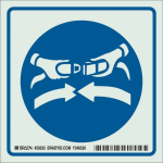 6" x 6" Polystyrene Fasten Seatbelt Sign, Blue on Glow_noscript
