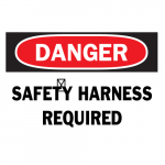 10" x 14" Fiberglass Danger Safety Harness Required Sign_noscript