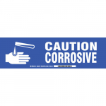 3.5" x 12" Polyester Caution Corrosive Label_noscript