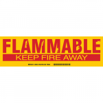 3.5" x 12" Polyester Flammable Keep Fire Away Label_noscript