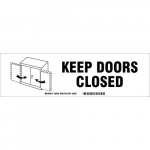 3.5" x 12" Polyester Keep Doors Closed Label_noscript