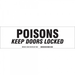 3.5" x 12" Polyester Poisons Keep Doors Locked Label_noscript