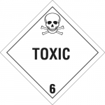 10.75" x 10.75" Fiberglass Toxic 6 Sign, Black on White_noscript