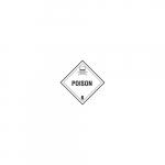 10.75" x 10.75" Fiberglass Poison Sign, Black on White_noscript