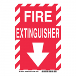 10" x 7" Polyester Fire Extinguisher Sign, White on Red_noscript