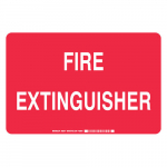10" x 14" Polyester Fire Extinguisher Sign, White on Red_noscript
