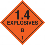 1.4 Explosives B 1 Sign, Black on Orange_noscript