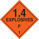 1.4 Explosives F 1 Sign, Black on Orange_noscript