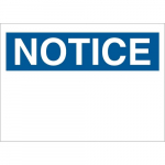 10" x 14" Paper Notice Sign, Blue on White_noscript